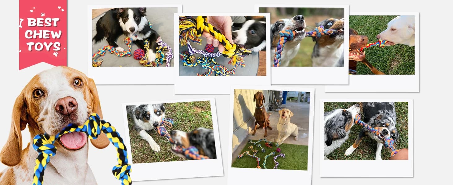 Large Tough Chew Toys for Aggressive Chewers — 9 Pack Dog Rope Toys — product details
