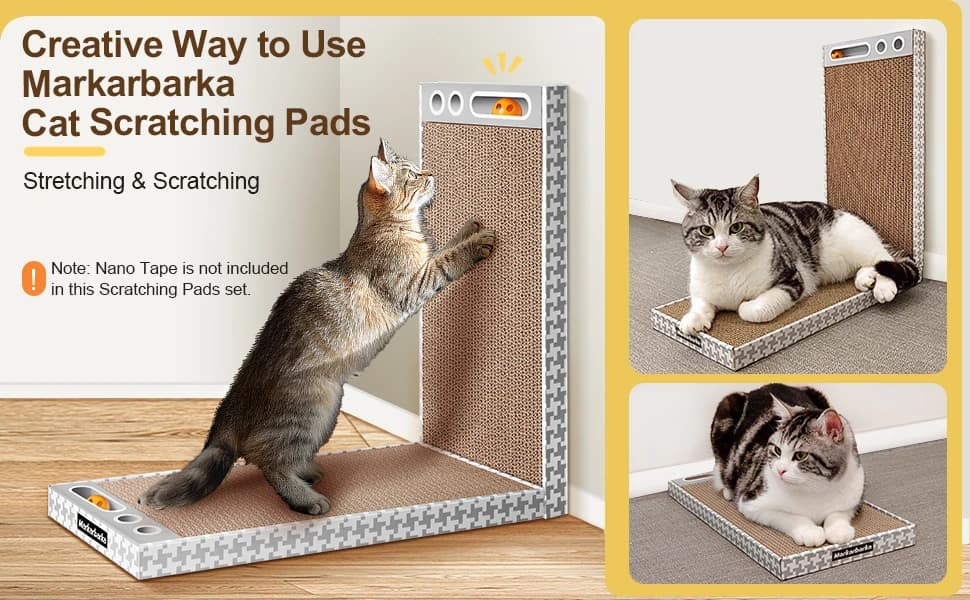 Cat Scratching Board 3 Pack – Reversible Cardboard Scratcher for Indoor Cats — You Can Use Cardboard Cat Scratchers as the Way you Like!