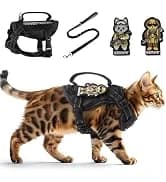 Tactical Cat Harness and Leash Set for Walking Escape Proof Adjustable Large Cat Vest Harness with Patches Soft — collection imagery