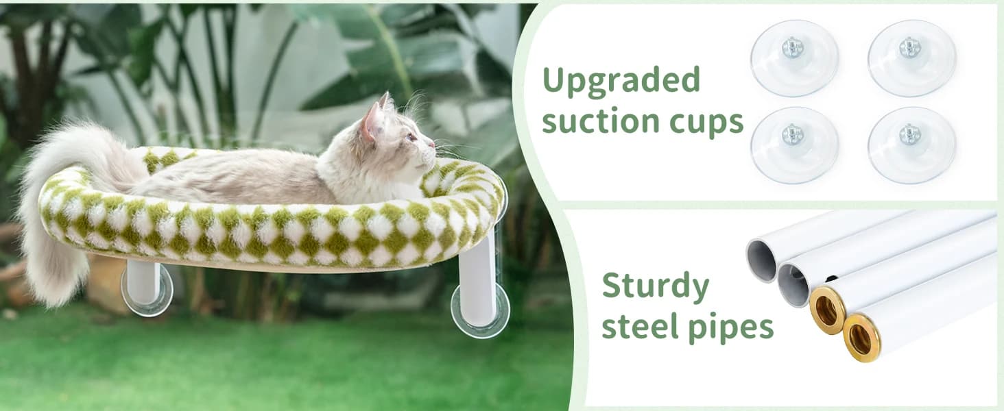 Foldable Cat Window Perch — Large Suction Cup Kitty Hammock — product details