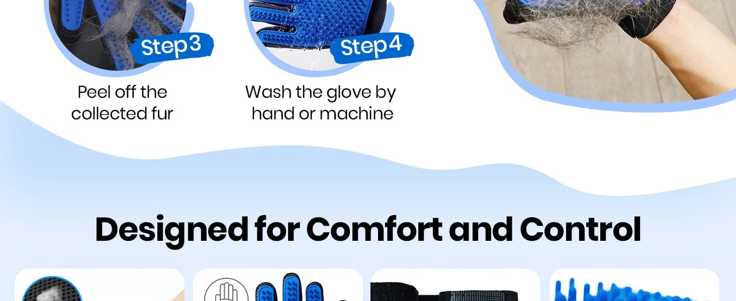 Pet Hair Removal Glove with 255 Silicone Tips for Dogs and Cats — product details