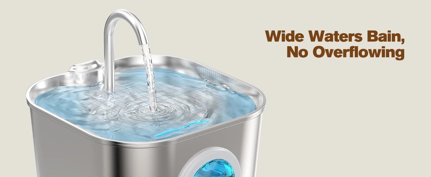 Stainless Steel Cat Water Fountain: Pet Fountains for Cats/Dog Indoor 74oz — product details