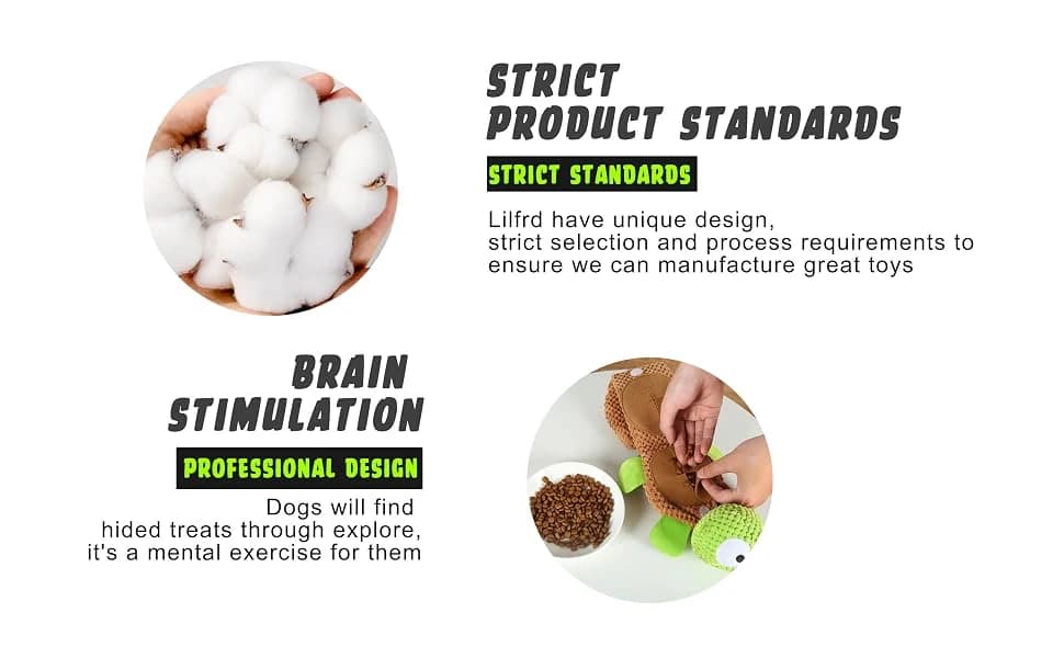 Dog Puzzle Enrichment Toy — Squeaky Crinkle Plush Turtle Puppy Toy — product details