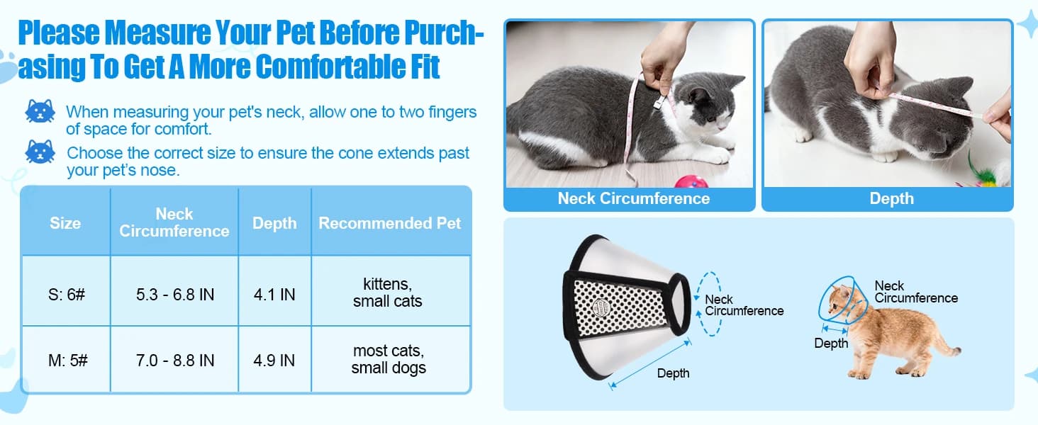 Adjustable Recovery Pet Cone E-Collar for Cats Kittens Rabbits — Plastic Elizabeth Protective Collar Wound — product details