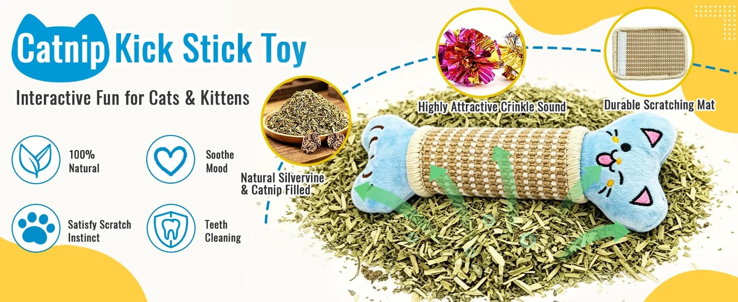 Catnip Cat Toys Pillows for Indoor Kittens Kicker Chew — 9.45 Inches — product details