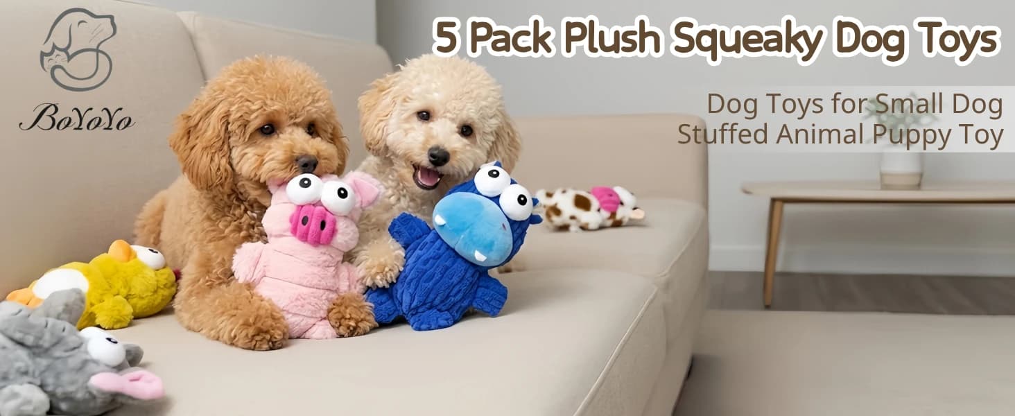 5 Pack Plush Squeaky Dog Toys for Small Dog — product details