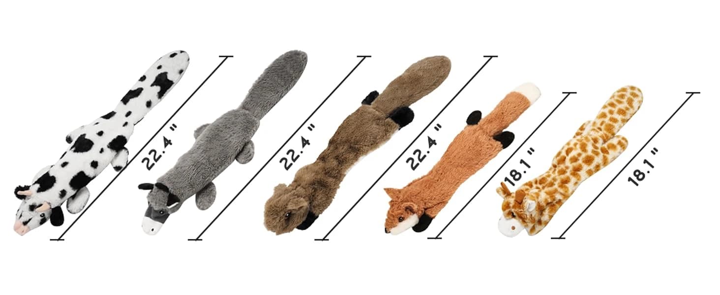 Dog Squeaky Toys — 5 PCS Crinkle Plush Dog Toys — product details