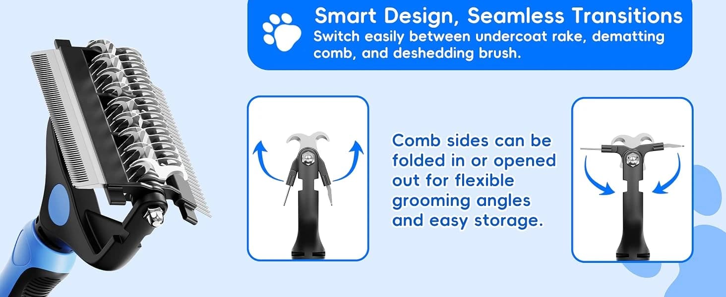 3-in-1 Professional Pet Grooming Brush for Dogs and Cats – Dematting Comb — product details