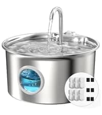 Cat Water Fountain Stainless Steel: Cat Fountain for Drinking - 88oz/2.6L — collection imagery