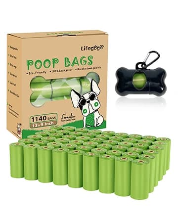 Dog Poop Bags Rolls: Extra Thick Leak Proof Easy Tear — 13 x 9 in 1140 Count — collection imagery