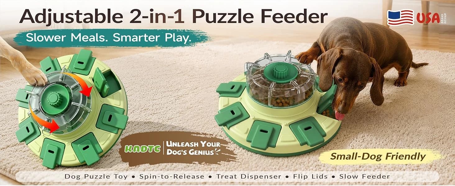 2-Level Dog Puzzle Toys — Treat Dispenser and Slow Feeder for Small Dogs — product details