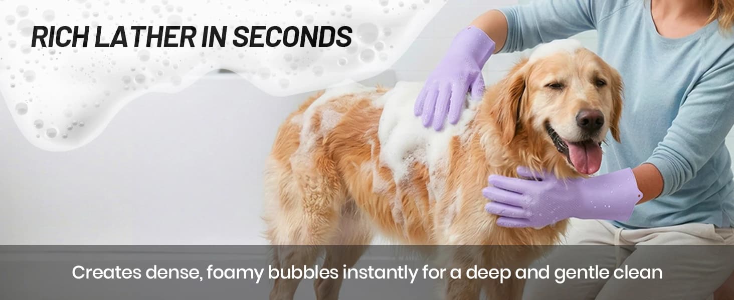 Silicone Pet Grooming Gloves Dog Washing Gloves for Bathing — 1 Pair — product details