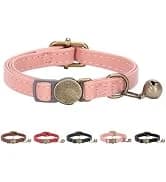 Leather Cat Collar with Bell Breakaway- Adjustable — collection imagery