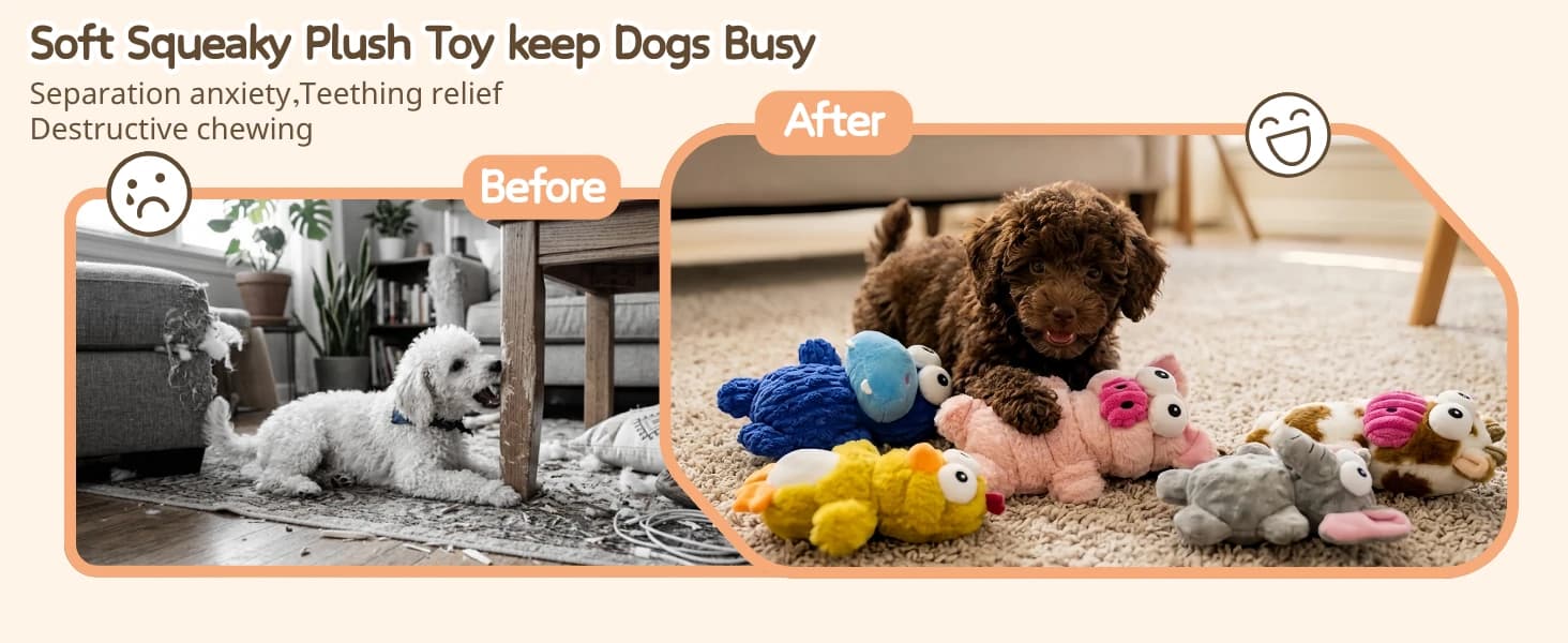 5 Pack Plush Squeaky Dog Toys for Small Dog — product details