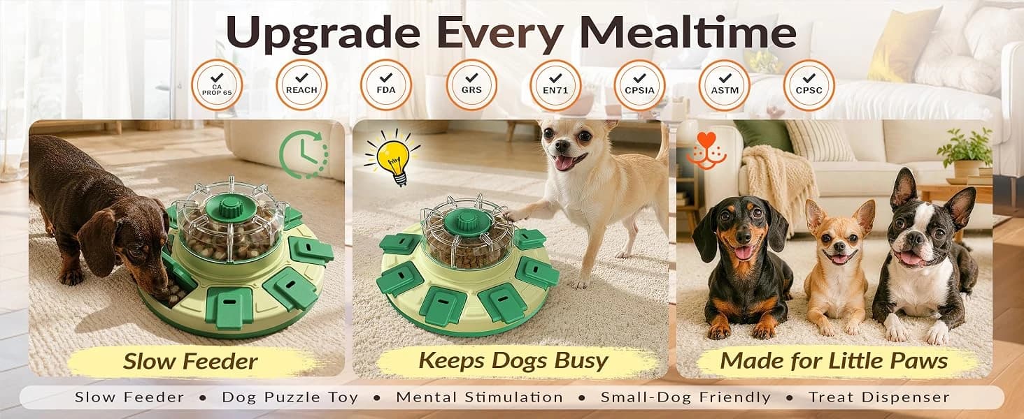 2-Level Dog Puzzle Toys — Treat Dispenser and Slow Feeder for Small Dogs — product details