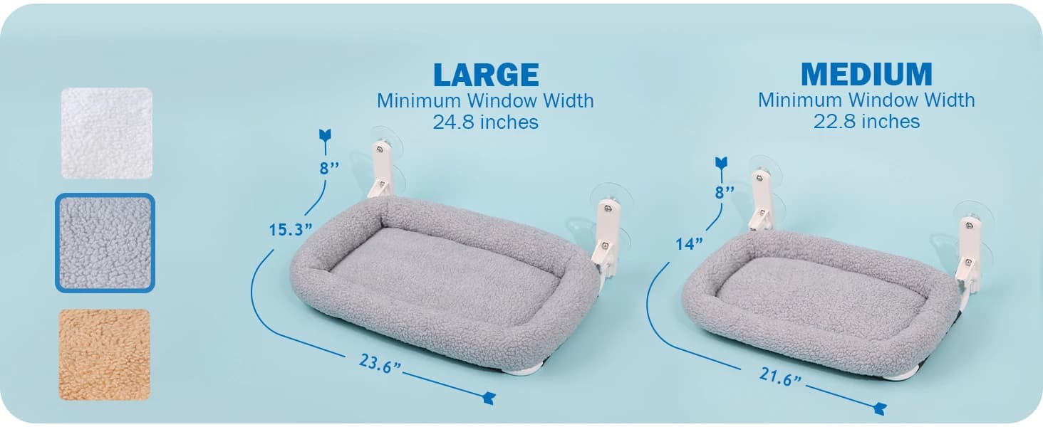 Foldable Cat Hammock for Window (White Bolster Bed — collection imagery