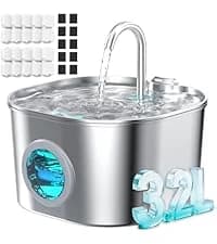 Stainless Steel Cat Water Fountain: Pet Fountains for Cats/Dog Indoor 74oz — collection imagery