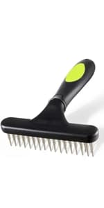 [ 2 in 1 design ] Undercoat Rake and Deshedding Tool for Dogs and Cats - Dematting Comb for Long Hair Pets — product details