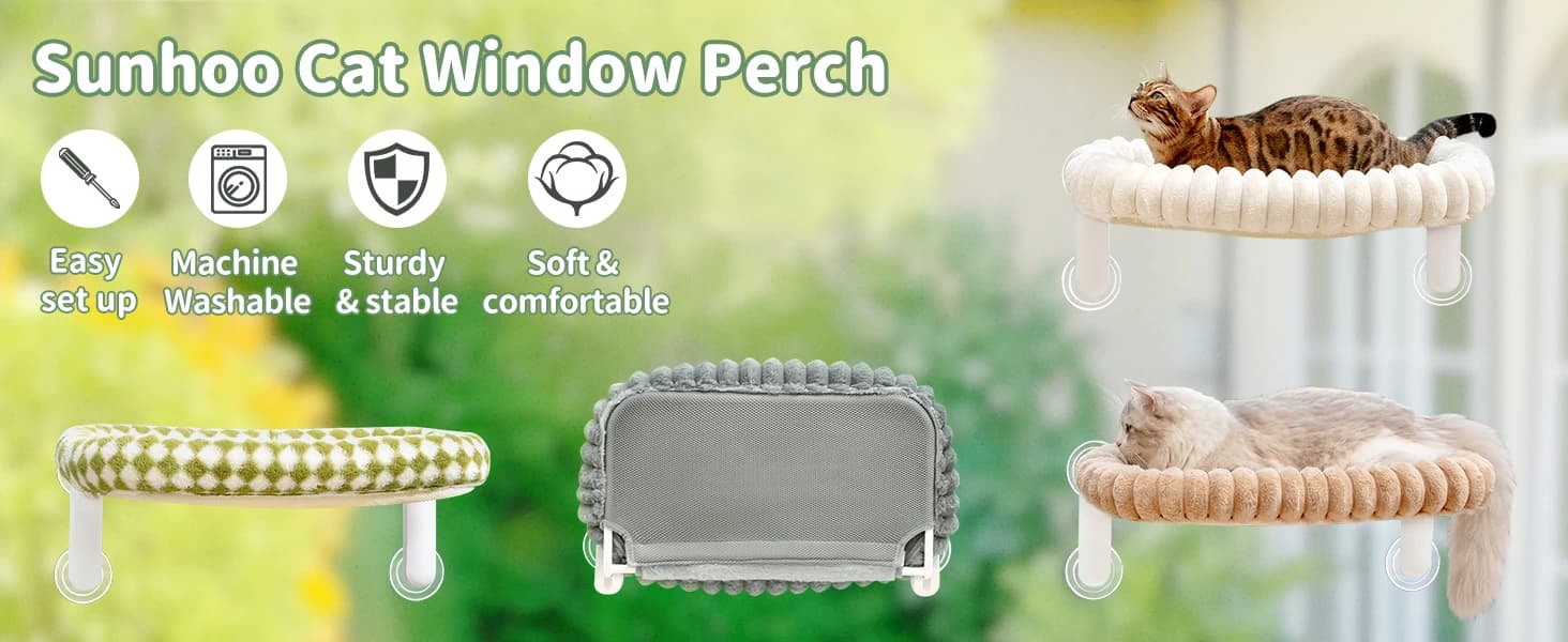 Foldable Cat Window Perch — Large Suction Cup Kitty Hammock — product details