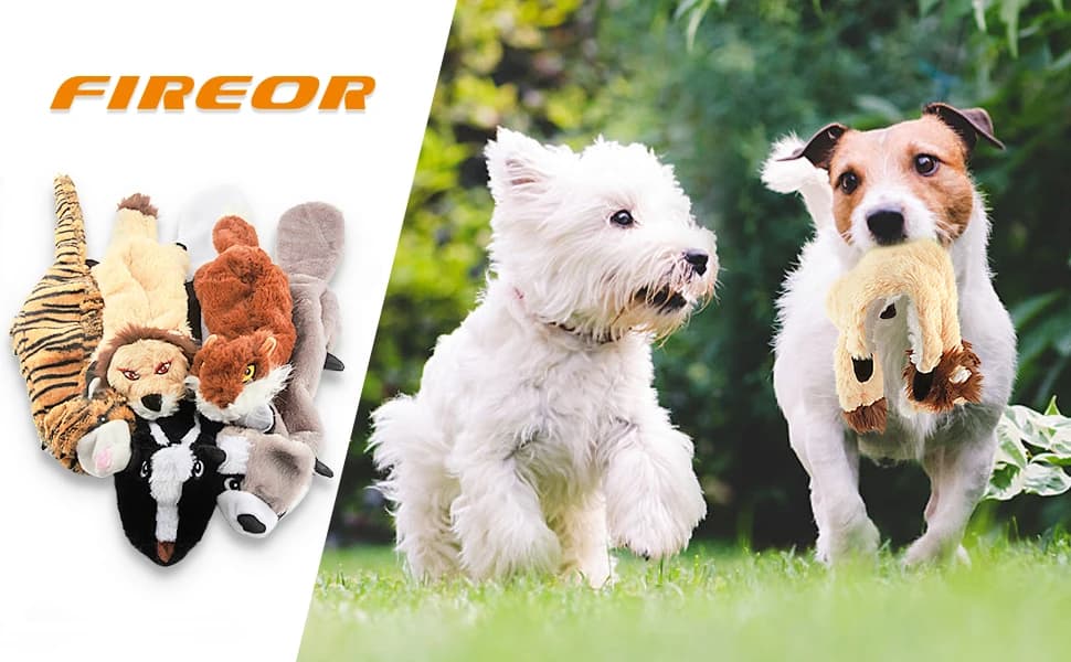 Unstuffed Woodland Squeaky Dog Toys — 5 Pack — product details