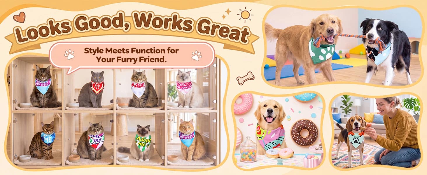 100 Pcs Paw Dog Bandanas Bulk Pet Paw Grooming Bandanas for Dogs — product details