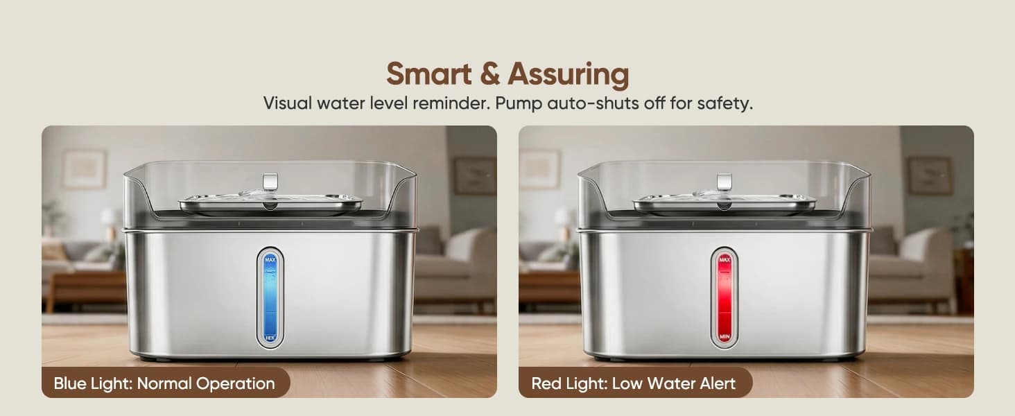 No Spill Dog Water Fountain Stainless Steel — Large 8L/2.1Gal Ultra Quiet — collection imagery