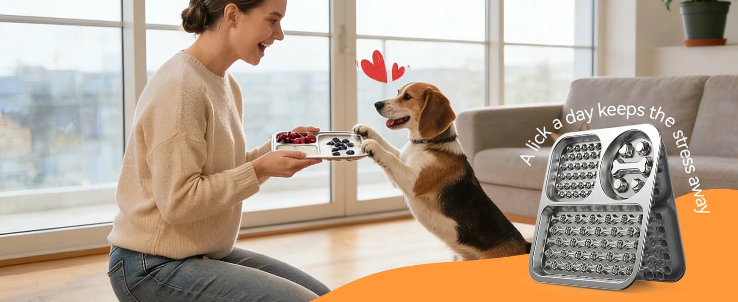 Stainless Steel Lick Mat for Dogs and Cats - Large Licking Pad with Suction Cups — product details
