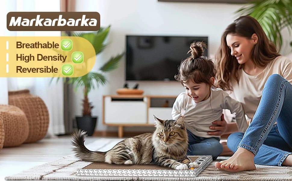 Cat Scratching Board 3 Pack – Reversible Cardboard Scratcher for Indoor Cats — A Surprised Gift for Your Cats and Your Family!