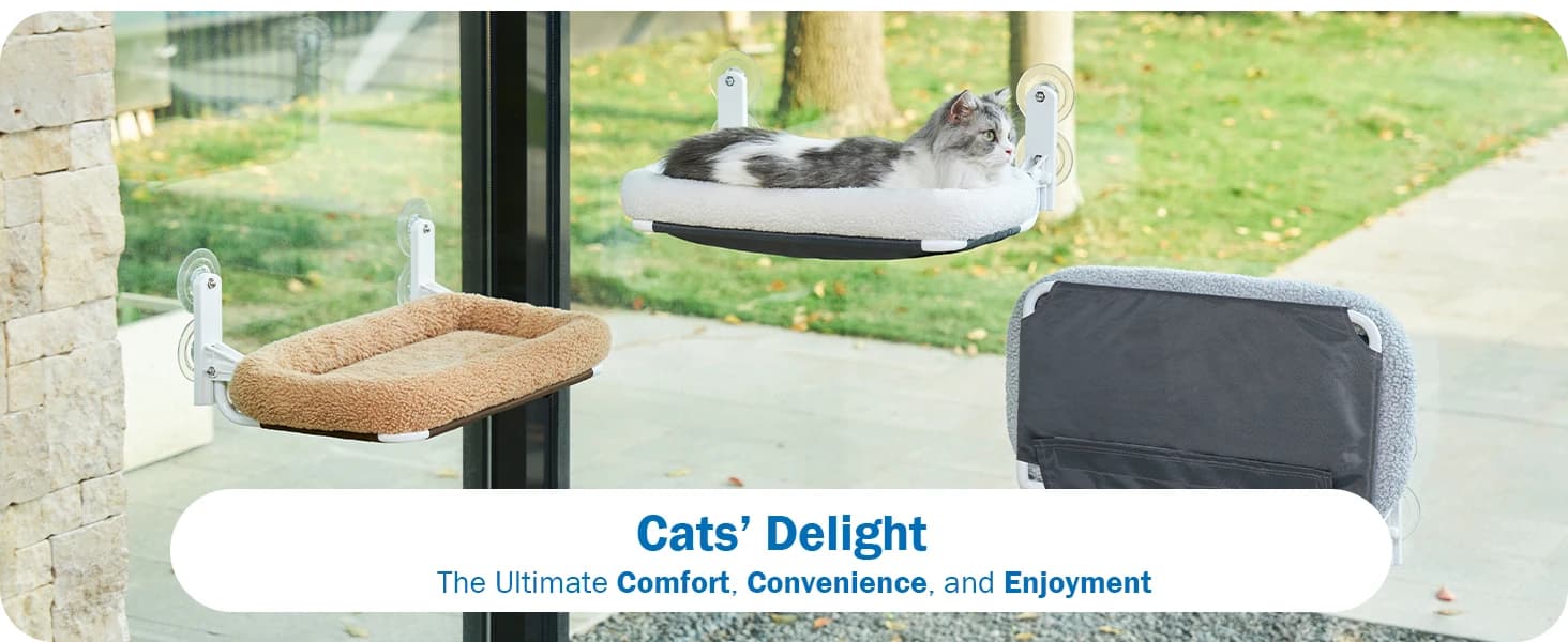 Foldable Cat Hammock for Window (White Bolster Bed — product details