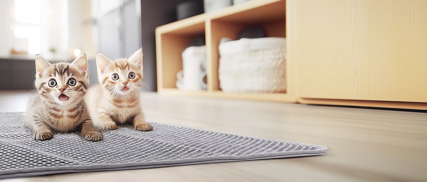 Cat Litter Mat 47" x 35" XL — Washable Urine-Proof Non-Slip Gray — collection imagery