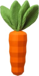 Dog Chew Toys for Aggressive Chewers — Rubber Squeaky Dog Toys — carrot orange