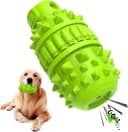 Natural Rubber Squeaky Dog Chew Toy for Large Aggressive Chewers — Green / Large（For 55–90 lb dogs） (Pack of 1)