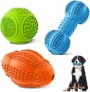 Dog Chew Toys 3 Pack for Aggressive Chewers — Blue-Green-Orange