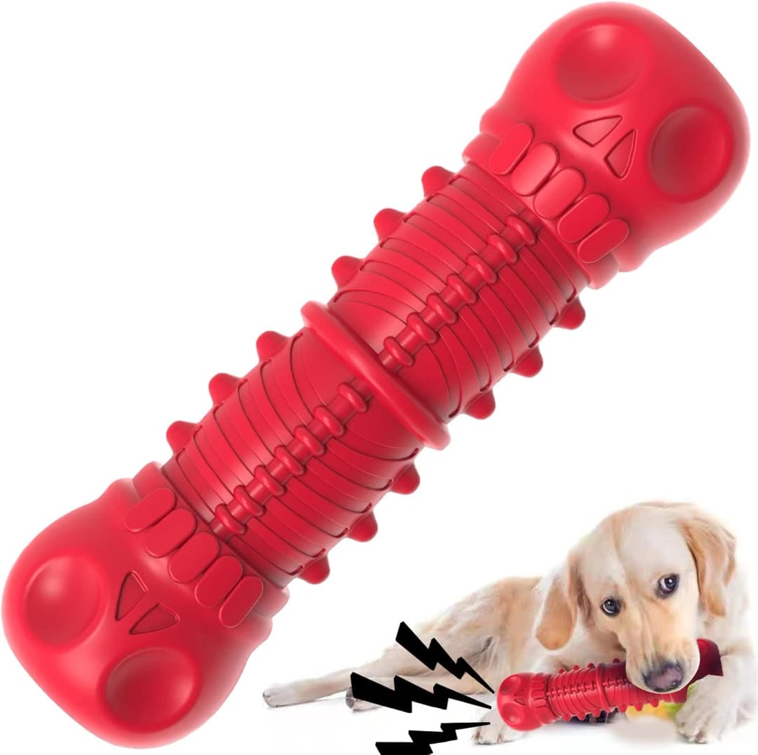 Dog Squeaky Toys for Aggressive Chewers — A Red / For Larege Dogs