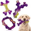 Tough Dog Toys for Aggressive Chewers 3 Pack — Indestructible Dog Toys for Large Dogs — Purple-3-Pack