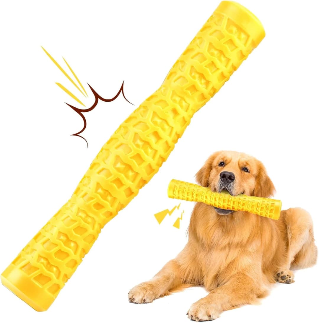 Dog Squeaky Toys Interactive Dog Toys for Aggressive Chewers Tough Rubber Chew Toys for Medium/Large Breed — Dog Stick