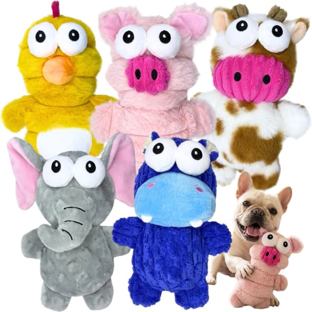 5 Pack Plush Squeaky Dog Toys for Small Dog