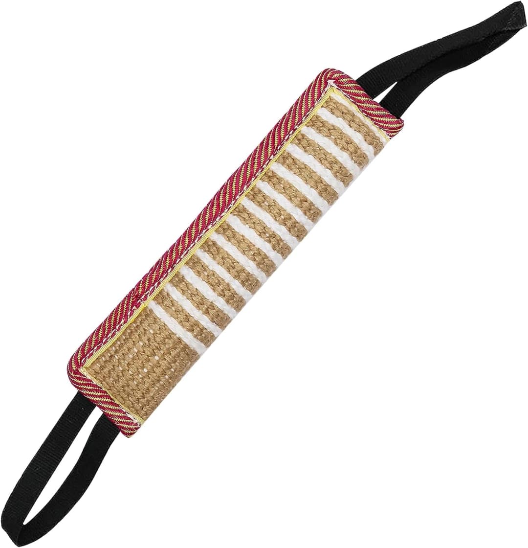 Dog Tug Toy Dog Training Bite Pillow Jute Bite Toy - Best for Tug of War — Puppy Training Interactive Play — 11.8 Inch x 1P / Colorful