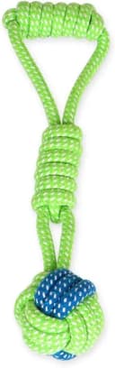 Dog Toy Interactive Chewing Rope Ball Toys Natural Cotton Washable Durable Tug of War for Small and Medium Dogs — Drop Ball