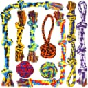 Large Tough Chew Toys for Aggressive Chewers — 9 Pack Dog Rope Toys — 9 Packs / Large