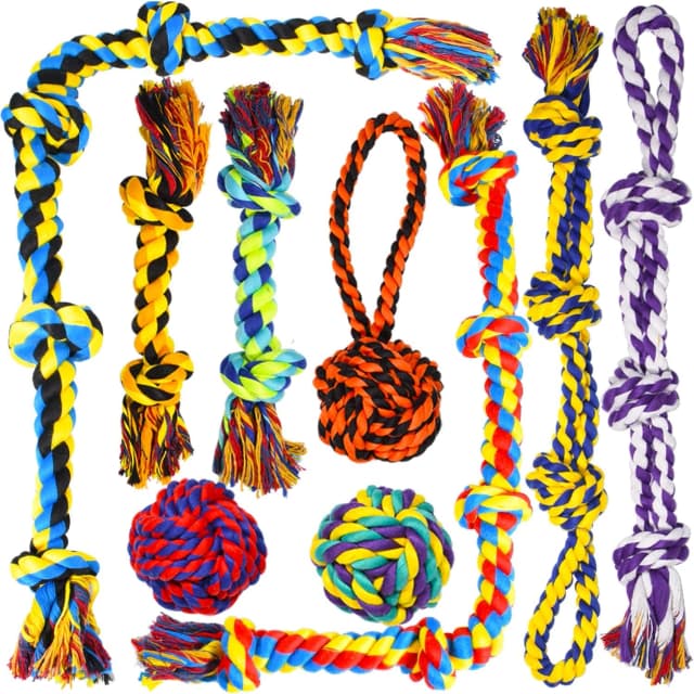 Large Tough Chew Toys for Aggressive Chewers — 9 Pack Dog Rope Toys