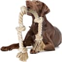 Dog Rope Toys for Aggressive Chewers — Chew Toys for Large Medium Dogs — White-5 knots / Large