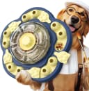 3-Level Dog Puzzle Toy — Spin to Release Treat Dispenser and Slow Feeder — Sunflower Blue