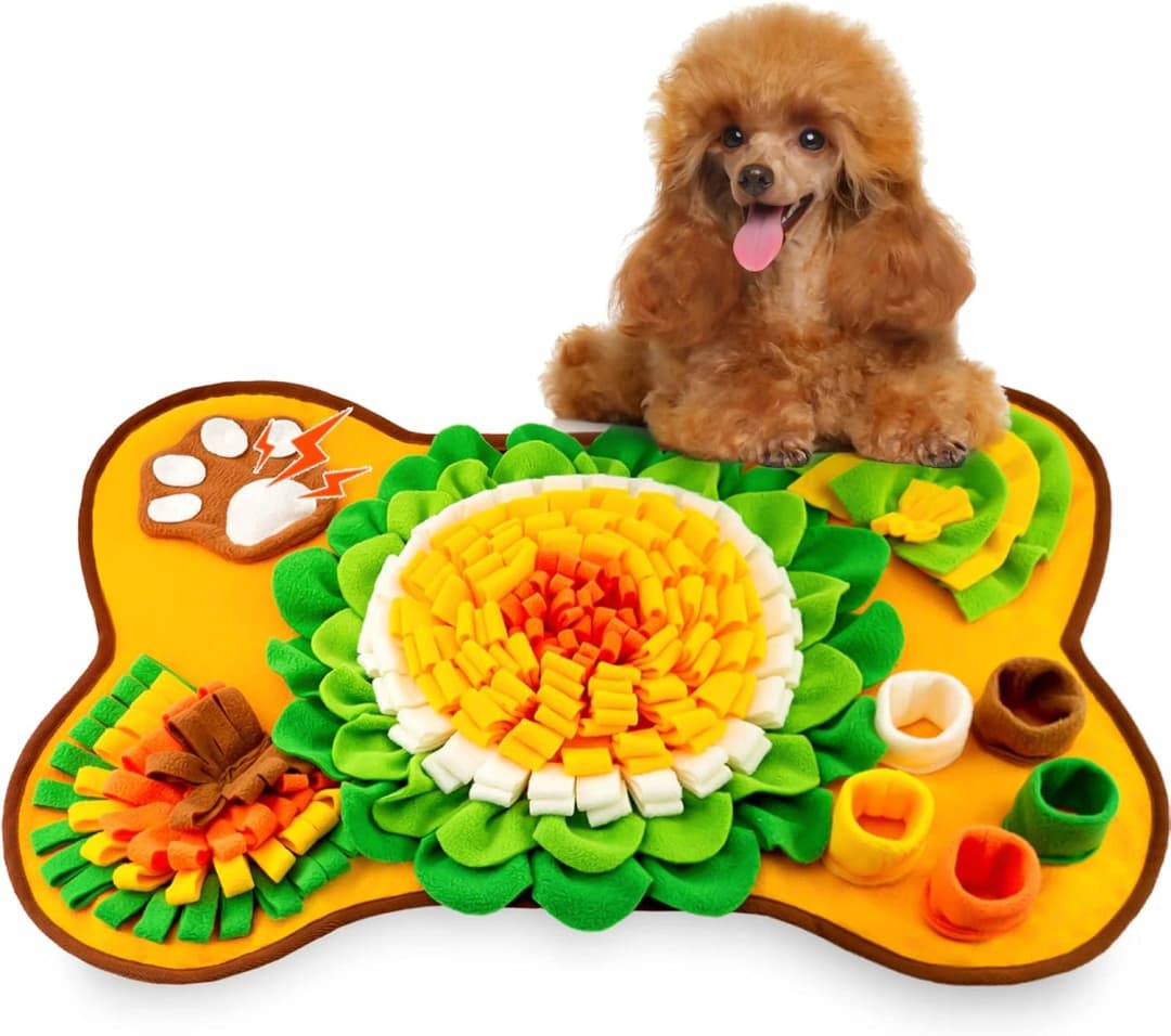 Snuffle Mat for Dogs — Pet Snuffle Mat for Small and Medium Dogs — Orange / One Size