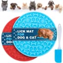 Dog Lick Pad, Pet Bathing Grooming Distraction Wall Mounted Silicone Slow Feeder Mat with Strong Suction, 2 Pack — Original option