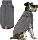 Dog Sweater for Small Dogs Turtleneck Thick Knit Pullover — Medium (7-13lbs) / 1# Grey