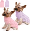 Dog Sweater 2 Pack for Small Dogs — Pink & Purple / Small