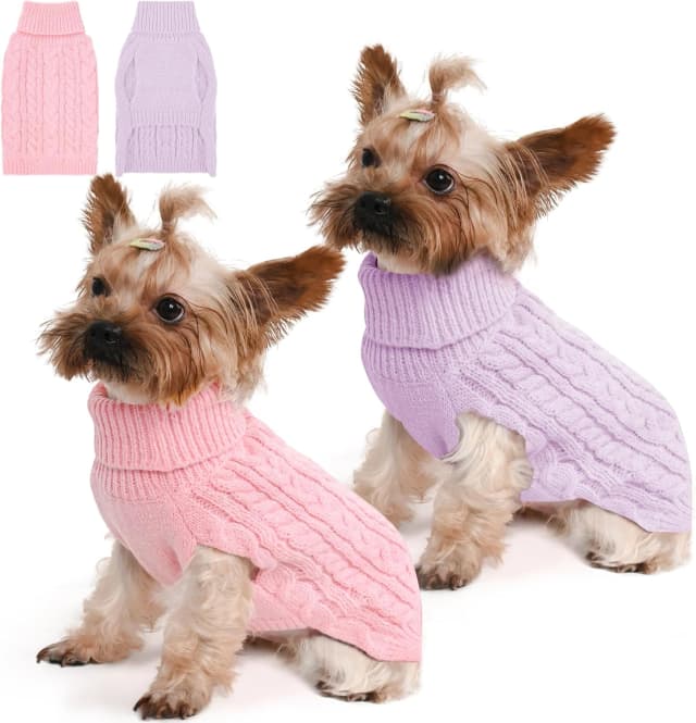 Dog Sweater 2 Pack for Small Dogs