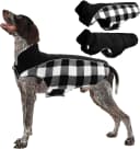 Dog Winter Coat — Reversible Waterproof Dog Jacket with Reflective Strip — Black / Large (Chest Girth: 20.9-24.4'' )