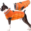 Dog Coat Warm Dog Winter Coat Waterproof Dogs Jacket with Harness — Large / Orange